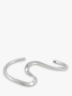 Andea Silver Sculptured Twist Half Bangle, 