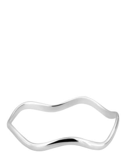 Andea Silver Wave Bangle, Silver