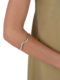 Andea Silver Wave Bangle - view 2, Silver