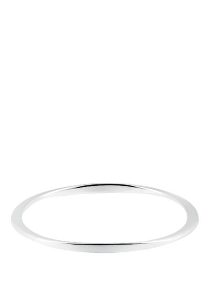 Andea Silver Sculptured Oval Bangle, 