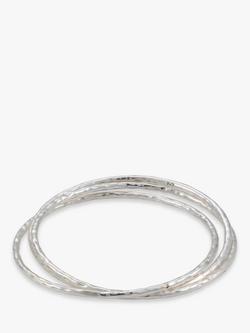 Andea Hammered Silver 3 Set Bangle, 