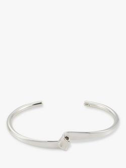 Andea Silver Half Bangle with Twist, Silver