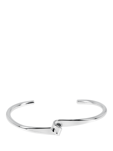 Andea Silver Half Bangle with Twist, Silver