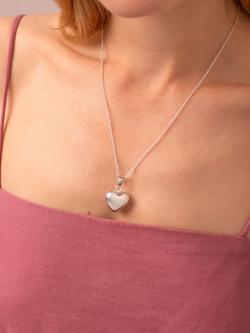 Andea Puffed Heart Pendant Necklace, Silver - view 2, 