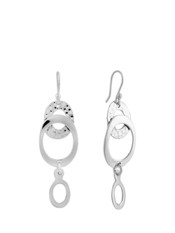 Andea Hammered Open Oval Drop Earrings, 