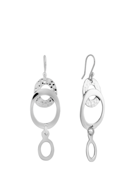 Andea Hammered Open Oval Drop Earrings, 