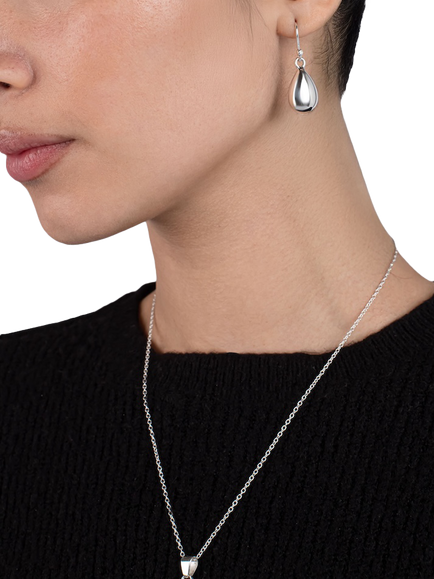 Andea Silver Tear Drop Earrings - view 2, 