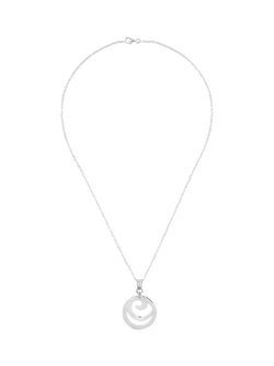 Andea Spiral Circle Pendant Necklace, Silver, 