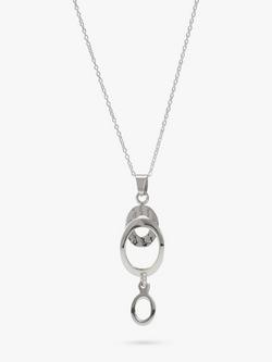 Andea Open Oval Pendant Necklace, Silver, 