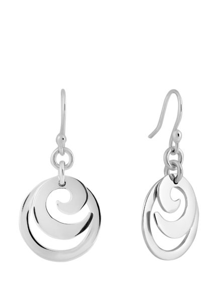 Andea Silver Spiral Circle Drop Earrings, 