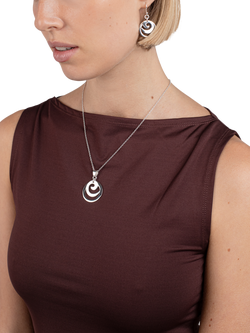 Andea Silver Spiral Circle Drop Earrings - view 2, 