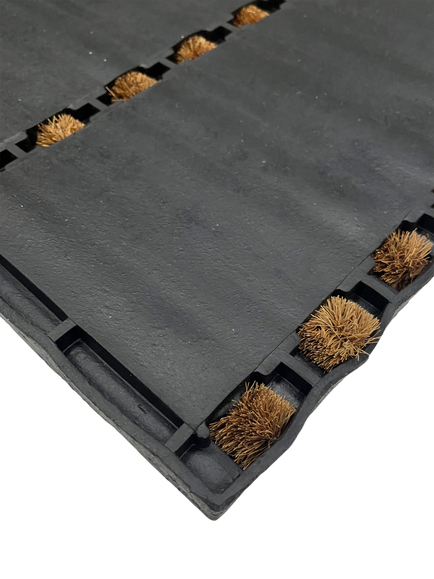 John Lewis Rubber and Coir Scraper Door Mat - view 2, Brown