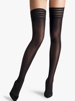 Wolford Velvet De Luxe 50 Denier Stay-Ups, Black, Black