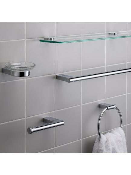 John Lewis Opus Wall Mounted Soap Dispenser and Holder - view 2, Clear/Chrome