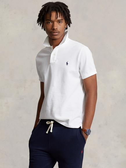 Polo Ralph Lauren Short Sleeve Slim Fit Polo Shirt, Polo White, Polo White
