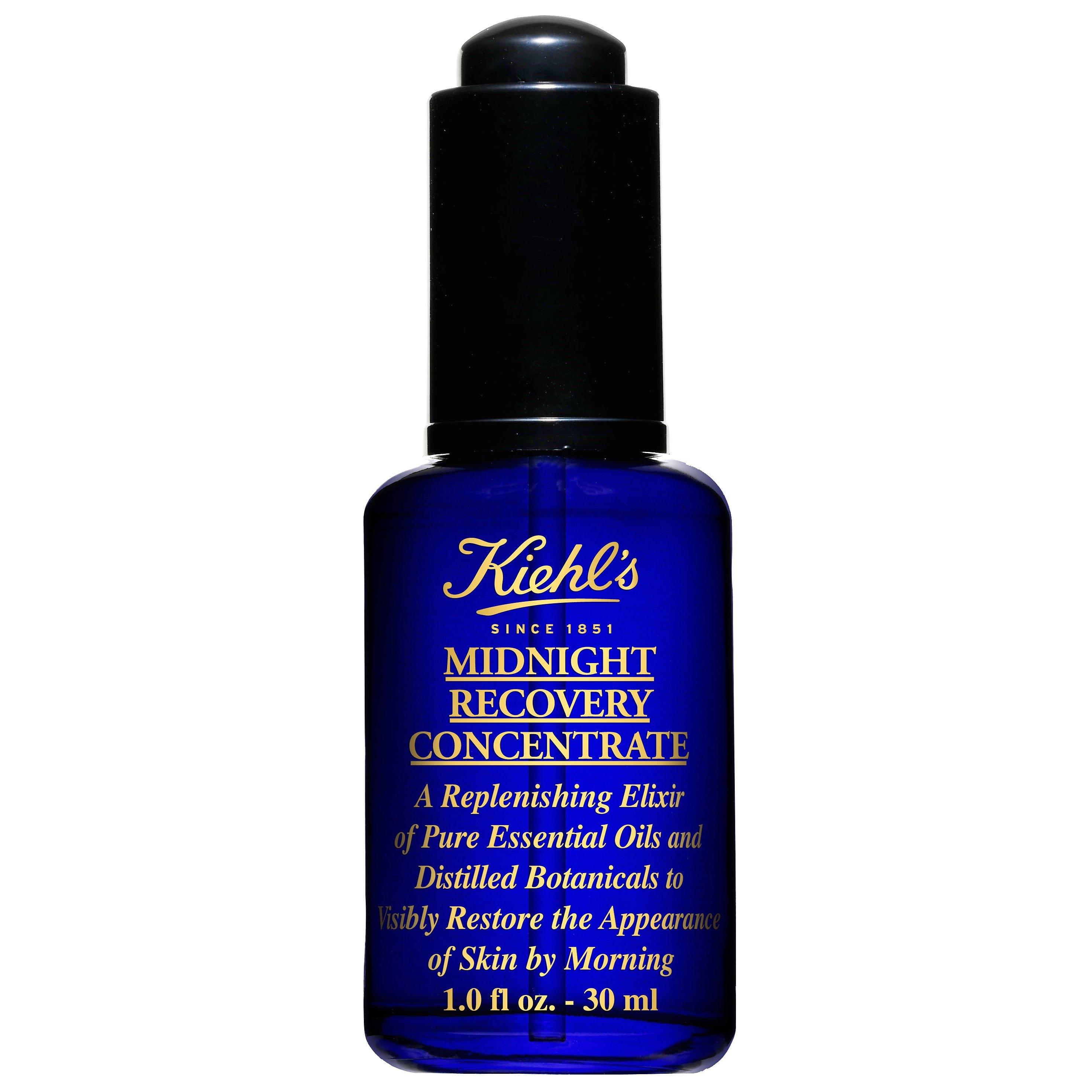 Product image 1 of 9, which shows Kiehl's Midnight Recovery Concentrate Serum, 30ml