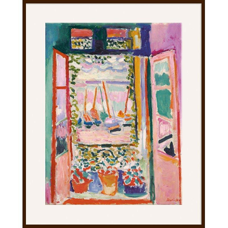 Henri Matisse - The Open Window, Dark Brown Framed Print, 60 x 80cm