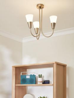 John Lewis Lulu 3 Arm Ceiling Light - view 2, Brass