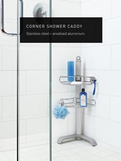 Simplehuman Corner Shower Caddy - view 2, Silver