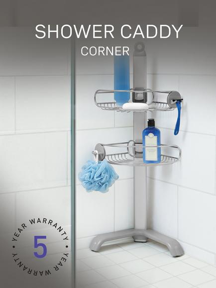 Simplehuman Corner Shower Caddy - view 2, Silver