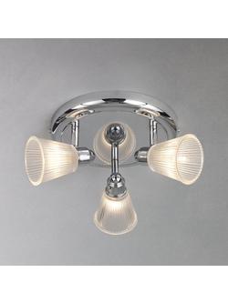John Lewis Lucca 3 Spotlight Bathroom Ceiling Plate, Chrome
