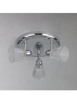 John Lewis Lucca 3 Spotlight Bathroom Ceiling Plate - view 2, Chrome