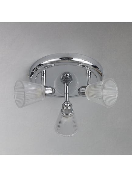 John Lewis Lucca 3 Spotlight Bathroom Ceiling Plate - view 2, Metallics