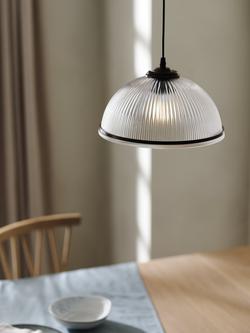 John Lewis Tristan Ribbed Glass Pendant Ceiling Light, Bronze - view 2, Metallics