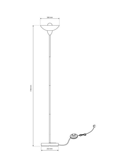 John Lewis Darlington Uplighter Floor Lamp - view 2, Chrome