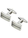 John Lewis Stripe Oblong Cufflinks, Black