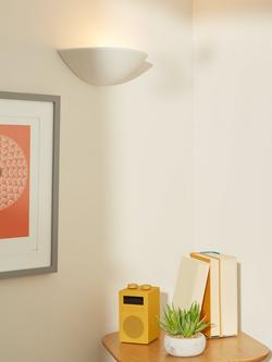 John Lewis Radius Uplighter Wall Light, White - view 2, White