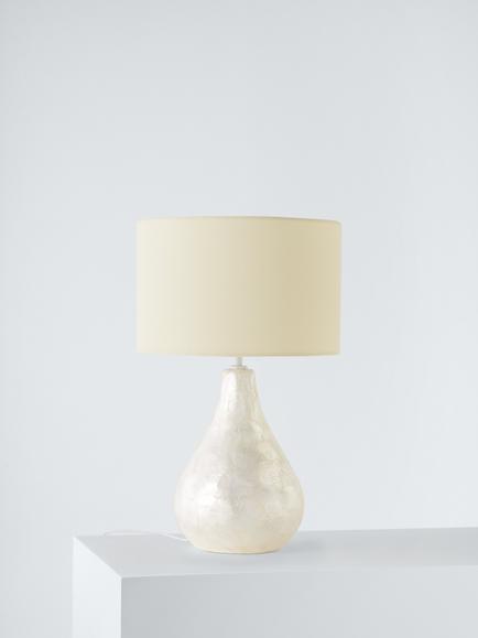 John Lewis Pearl Dual-Lit Capiz Shell Table Lamp, Natural
