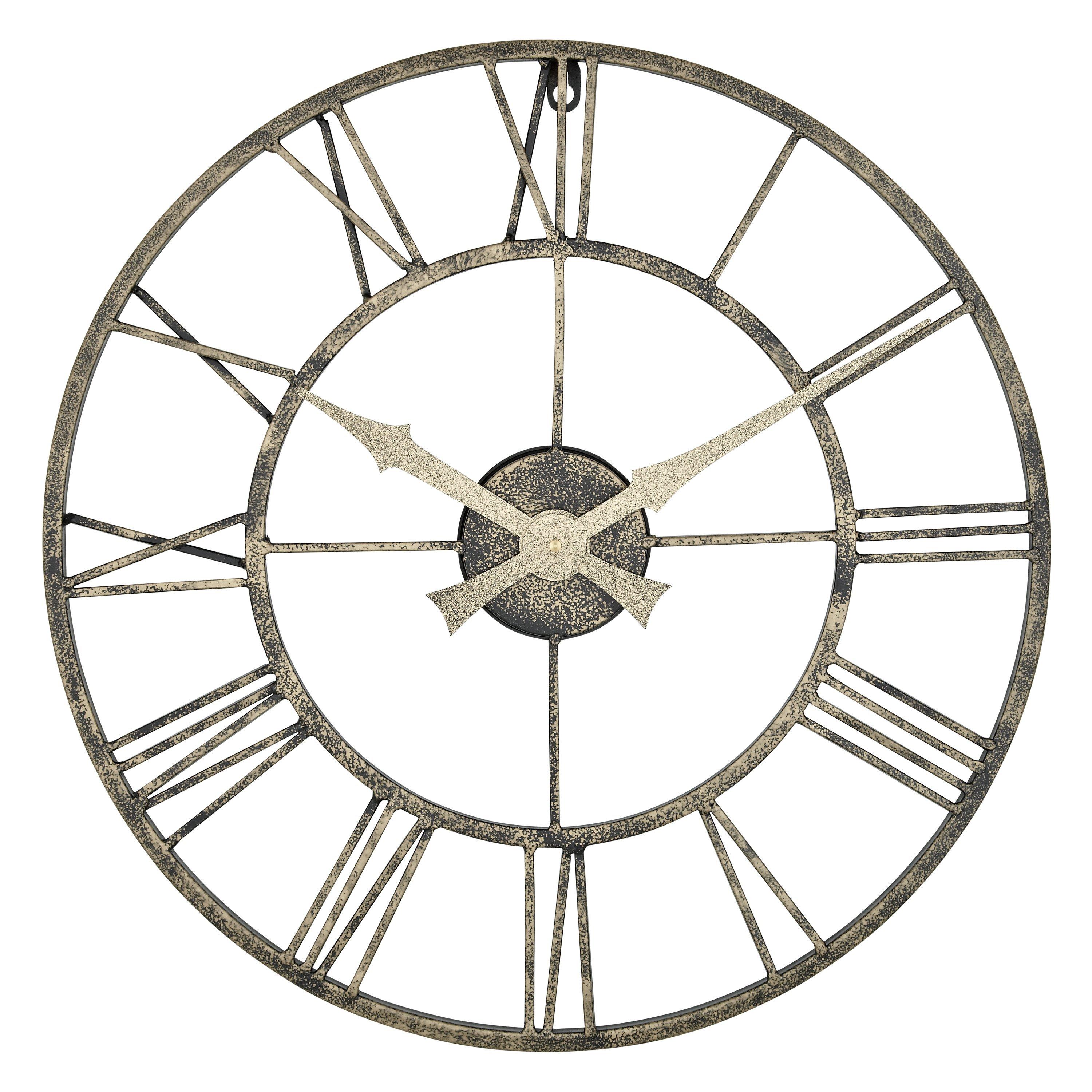Lascelles Outdoor Clock, Dia.50cm, Metallic