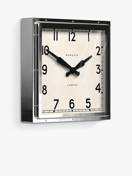 Newgate Clocks Quad Square Metal Wall Clock, 40cm, Silver - view 2, Silver