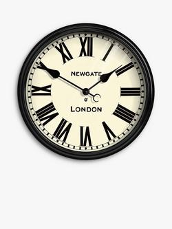 Newgate Clocks Battersby Roman Numeral Wall Clock, 50cm, Black, Black