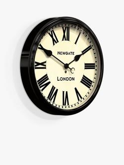 Newgate Clocks Battersby Roman Numeral Wall Clock, 50cm, Black - view 2, Black