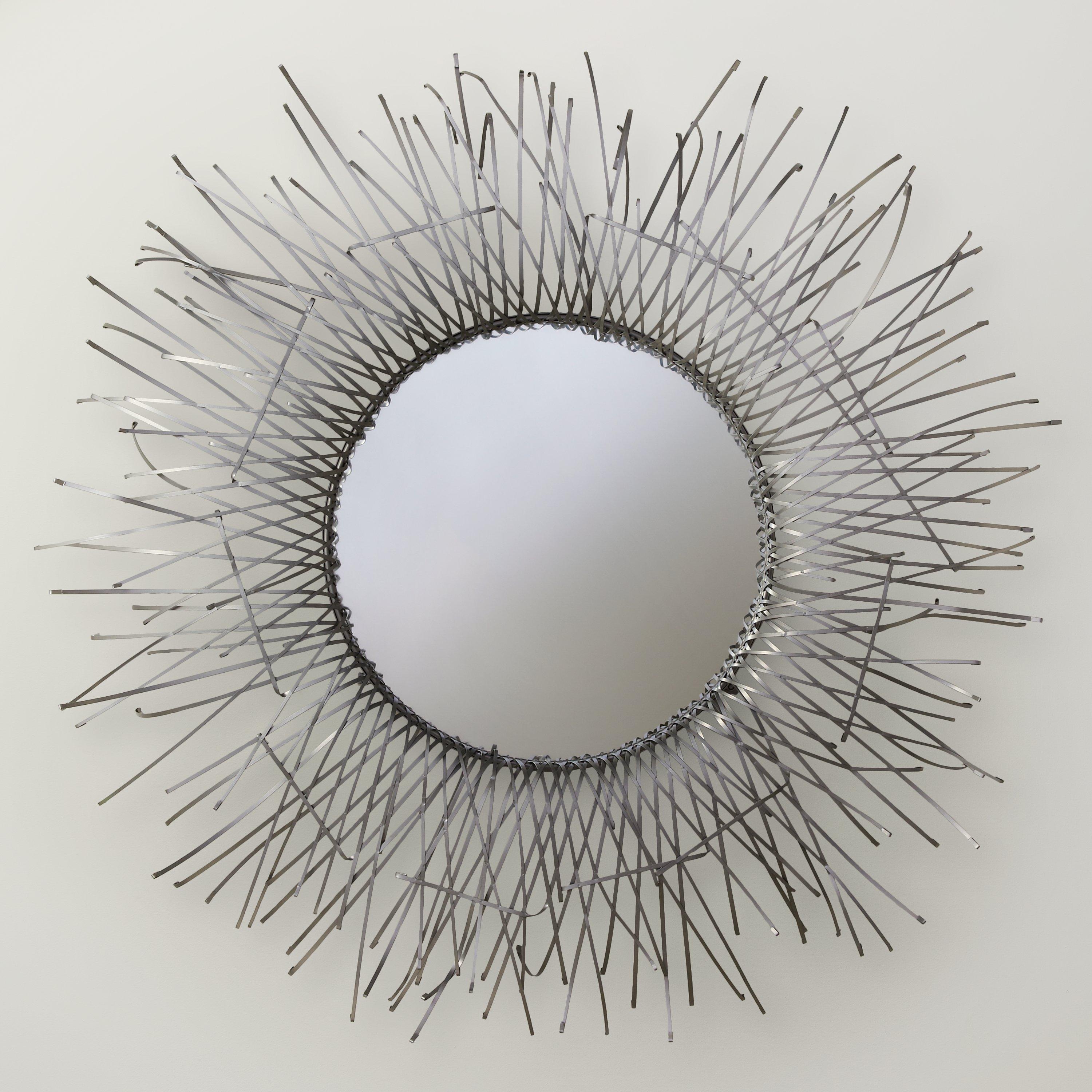 John Lewis & Partners Seaweed Round Mirror, Dia.95cm, Grey