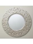 John Lewis Lunar Round Wall Mirror, 59cm, Silver