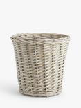 John Lewis ANYDAY Wicker Waste Paper Bin, Grey Wash