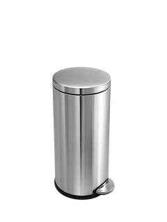 simplehuman Deluxe Round Pedal Bin, Brushed Stainless Steel, 30L