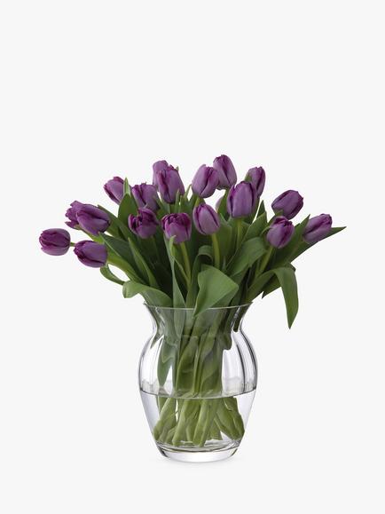 Dartington Crystal Florabundance Tulip Vase, H18.5cm, Clear - view 2, Clear