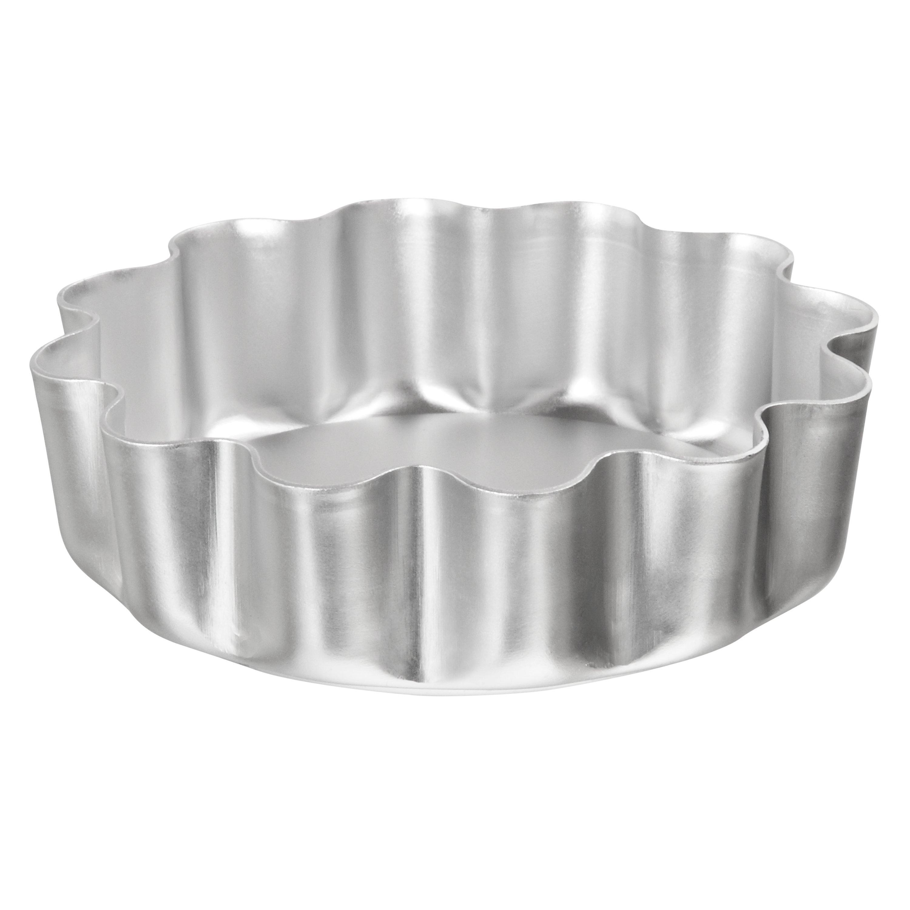 John Lewis Satin Hard Anodised Mini Quiche Tins, Set of 4