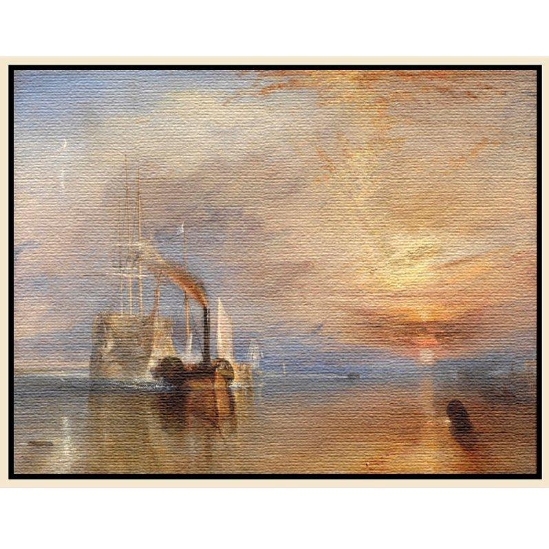 Joseph Mallord William Turner- The Fighting Temeraire, Natural Ash Framed Canvas