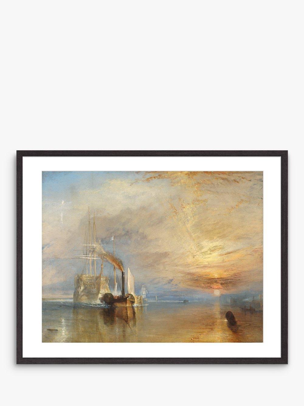 Joseph Mallord William Turner- The Fighting Temeraire, Dark Brown Framed Print