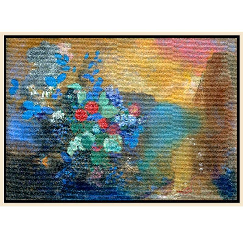 Odilon Redon- Ophelia among the Flowers, Natural Ash Framed Canvas