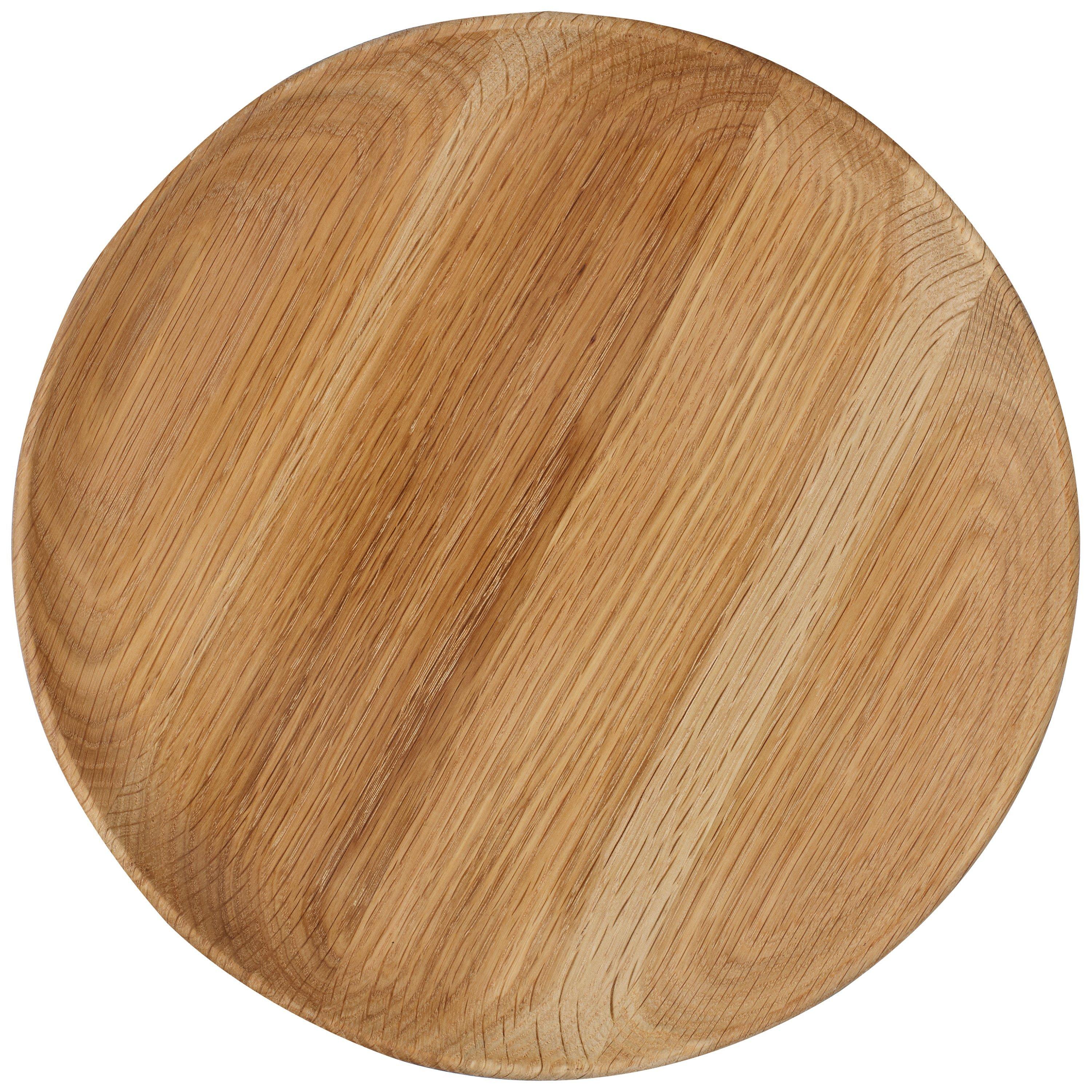 John Lewis & Partners Oak Wood Round Tray, 30cm, Natural