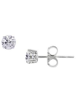 E.W Adams 18ct White Gold Diamond Stud Earrings, 