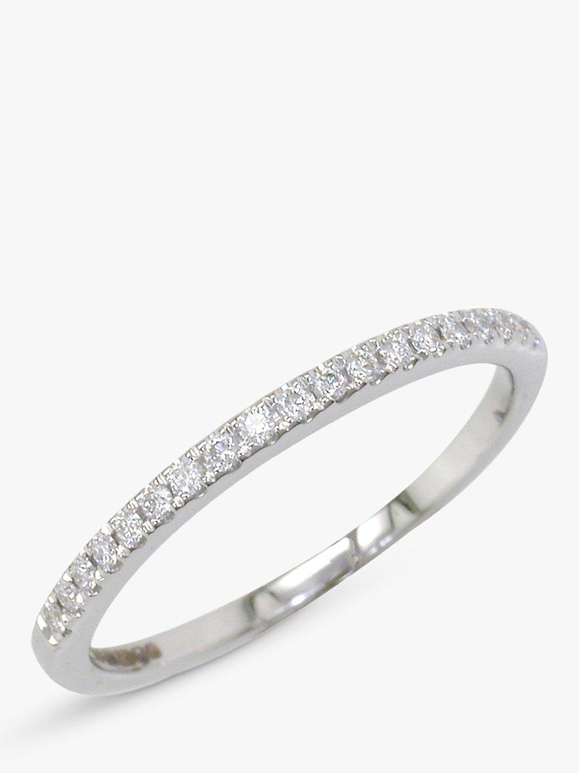 Product image 1 of 3, which shows E.W Adams 18ct White Gold Diamond Claw Set Eternity Ring, White Gold, M