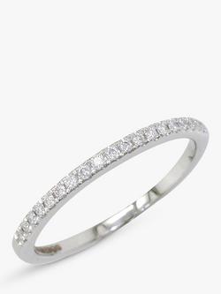 E.W Adams 18ct White Gold Diamond Claw Set Eternity Ring, White Gold, 