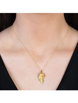 London Road 9ct Gold Leaf Pendant Necklace - view 2, 